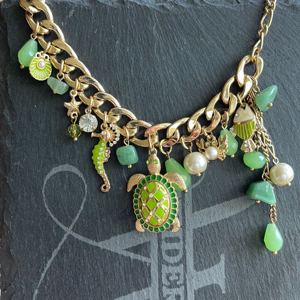 Gorgeous Sea Creatures -  turtle, seahorse, crab, fish, seashell Bracelet